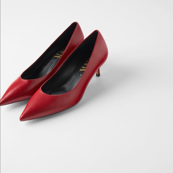 Zara red kitten heels Clearance